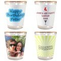 Add Your Own Photos And Custom Text To Create A Unique Shot Glass. Personalised Photo & Text Shot Glass - Gold Rim