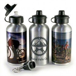 Personalised Silver Photo & Text Metal Water Bottle 500ml