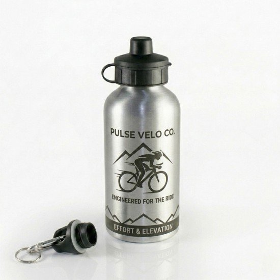 Personalised Silver Photo & Text Metal Water Bottle 500ml