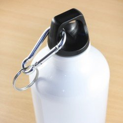 Personalised White Photo & Text Metal Water Bottle 500ml